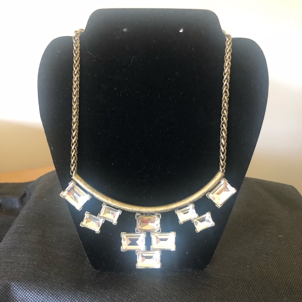 Patina and Crystal Necklace